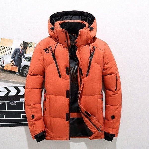 Hooded Zip Jacket with Thick Polyester and Removable Hood for Fall Winter
