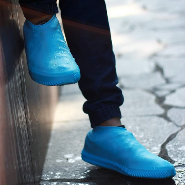 Silicone Shoe Covers with Non-Slip Textured Sole and Foldable Design