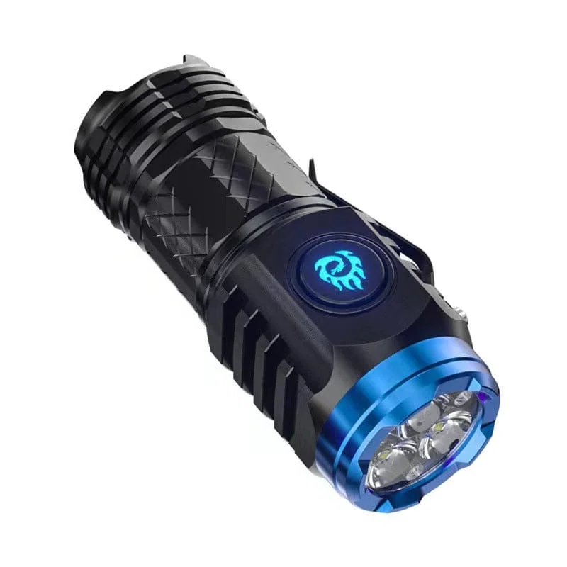Three LED Rechargeable Flashlight with Five Modes and 656ft Range