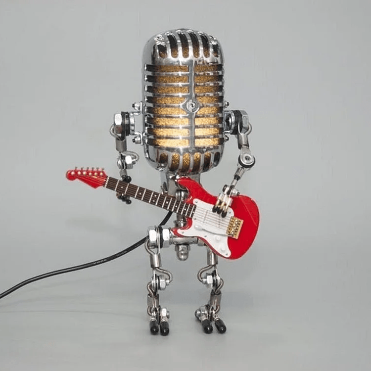 Articulated Metal Robot Lamp with Adjustable Limbs and LED Bulb - Alverraliving