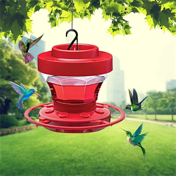 Hummingbird Feeder with Bee Blocking Ports and Ant Moat, 16 Ounce Capacity