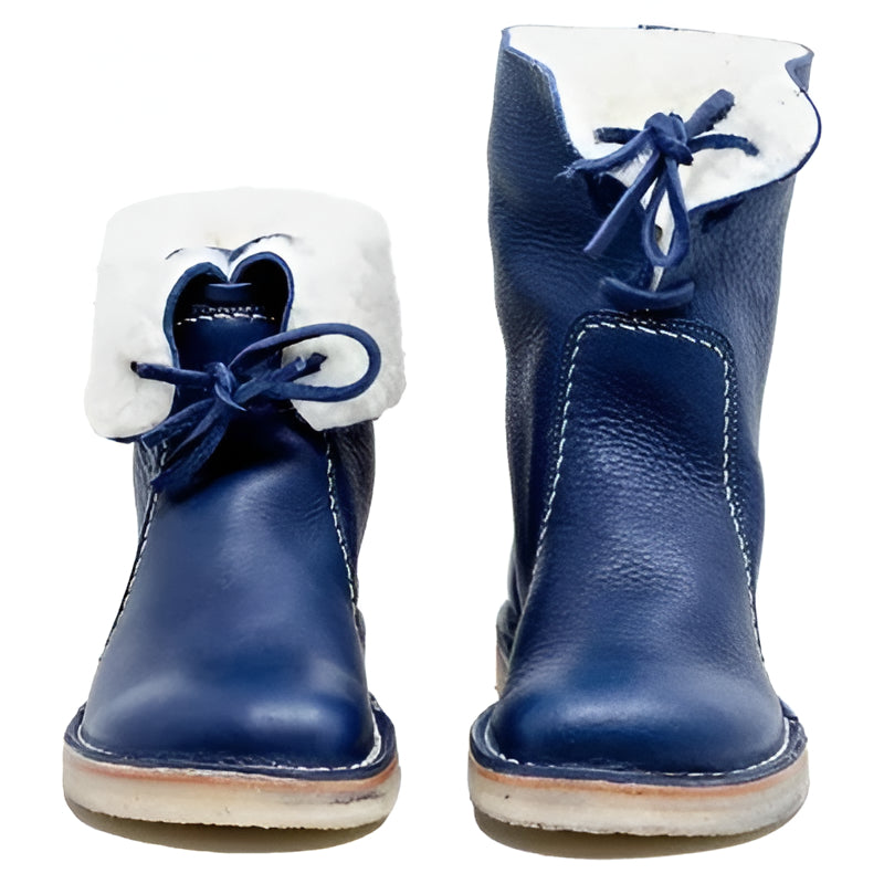 Winter Boots with Wool Lining and Natural Rubber Sole, Lace Closure