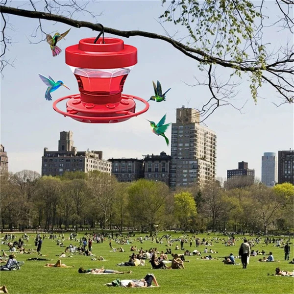 Hummingbird Feeder with Bee Blocking Ports and Ant Moat, 16 Ounce Capacity