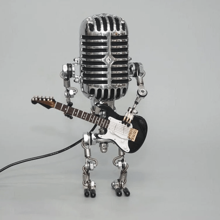 Articulated Metal Robot Lamp with Adjustable Limbs and LED Bulb - Alverraliving