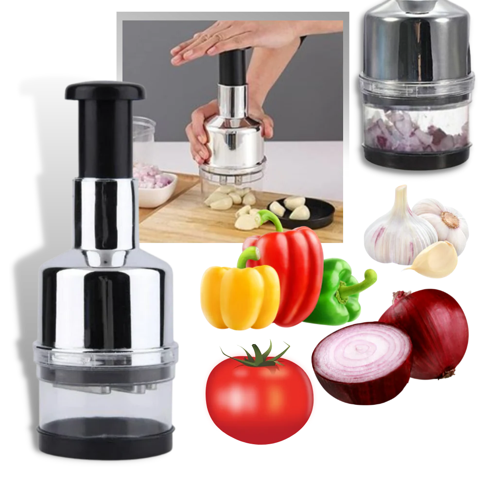 Manual Vegetable Chopper with Stainless Steel Blades and Disassembling Design