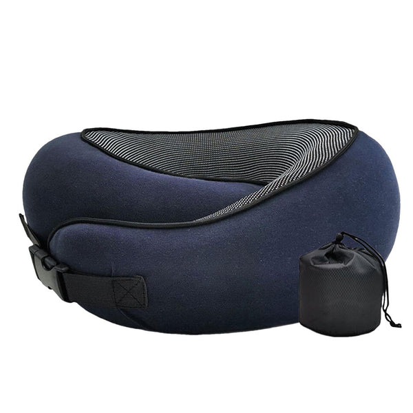 Neck Support Pillow with Snap Closure and Sleep Mask, Travel Kit