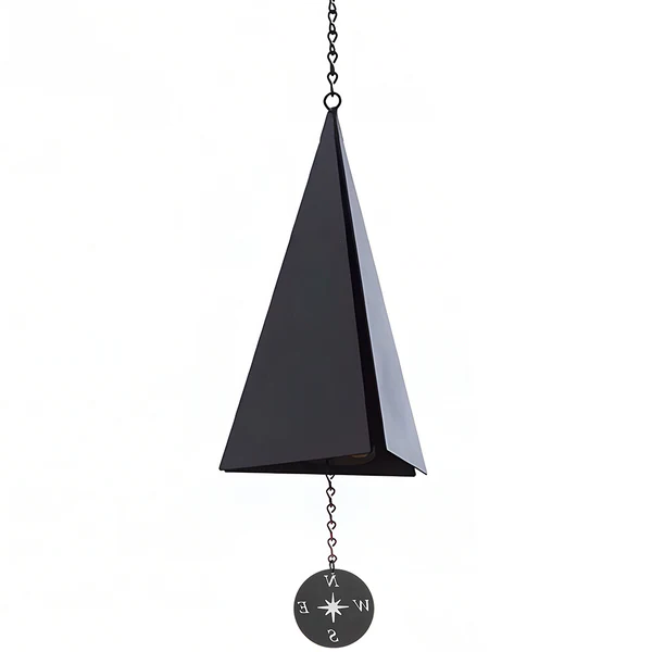 Triangular Wind Bell with Compass Windcatcher and Three Tones, 20 Inches