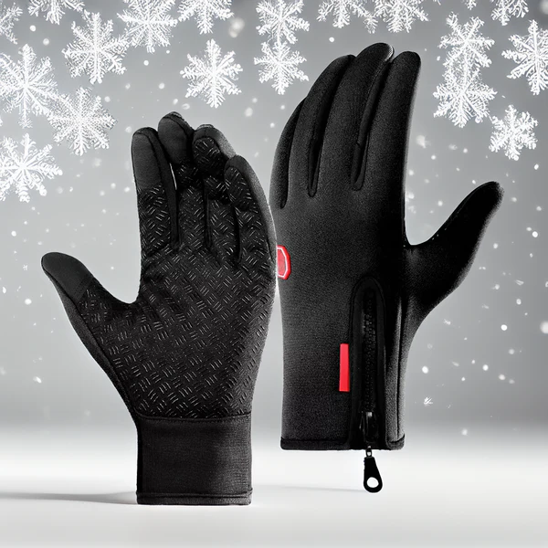 Insulated Winter Gloves with Touchscreen Fingertips and Textured Grip, Adjustable Wrist Straps