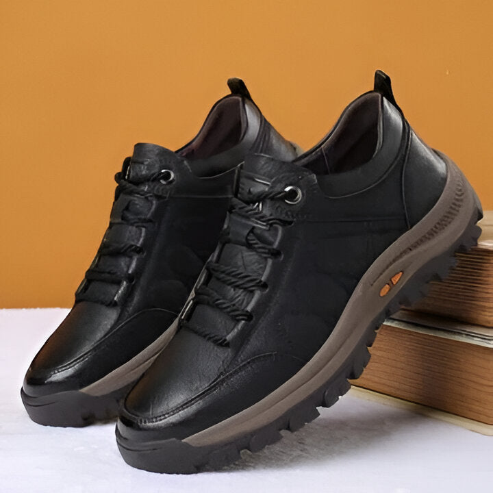 Men's Slip-On Shoes with Adjustable Arch Inserts and Rubber Traction Sole