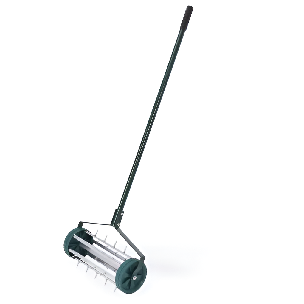 Lawn Spike Aerator with 32 Steel Spikes and 18 Inch Roller