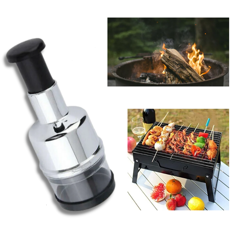 Manual Vegetable Chopper with Stainless Steel Blades and Disassembling Design