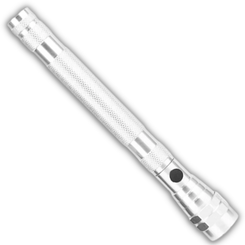 Telescopic Magnetic Flashlight with Flexible Gooseneck and LED Light, 22.2 Inch Extended Length