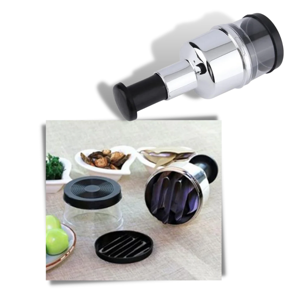 Manual Vegetable Chopper with Stainless Steel Blades and Disassembling Design