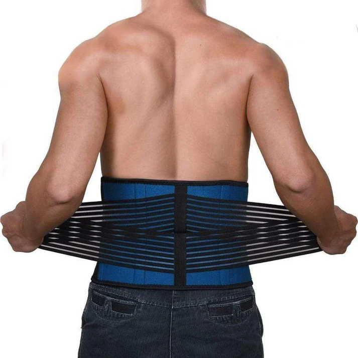 Lumbar Support Brace with Double Pull Adjustment and Neoprene Heat Retention