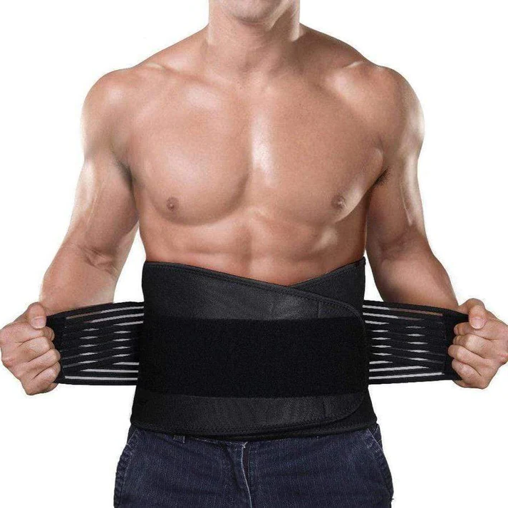Lumbar Support Brace with Double Pull Adjustment and Neoprene Heat Retention