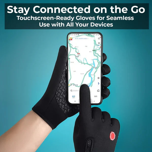 Insulated Winter Gloves with Touchscreen Fingertips and Textured Grip, Adjustable Wrist Straps