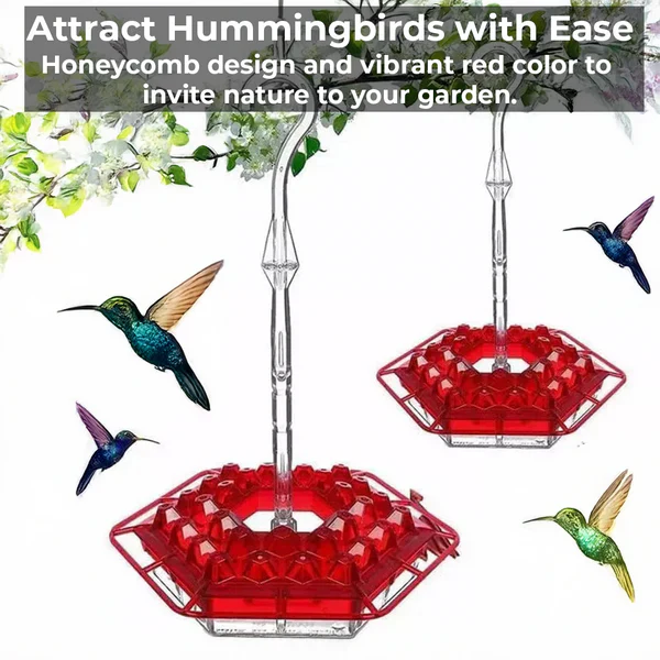 Hummingbird Feeder with 30 Flower Shaped Ports and Built In Ant Moat