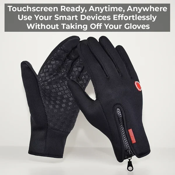 Insulated Winter Gloves with Touchscreen Fingertips and Textured Grip, Adjustable Wrist Straps