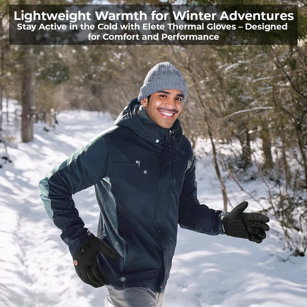 Insulated Winter Gloves with Touchscreen Fingertips and Textured Grip, Adjustable Wrist Straps