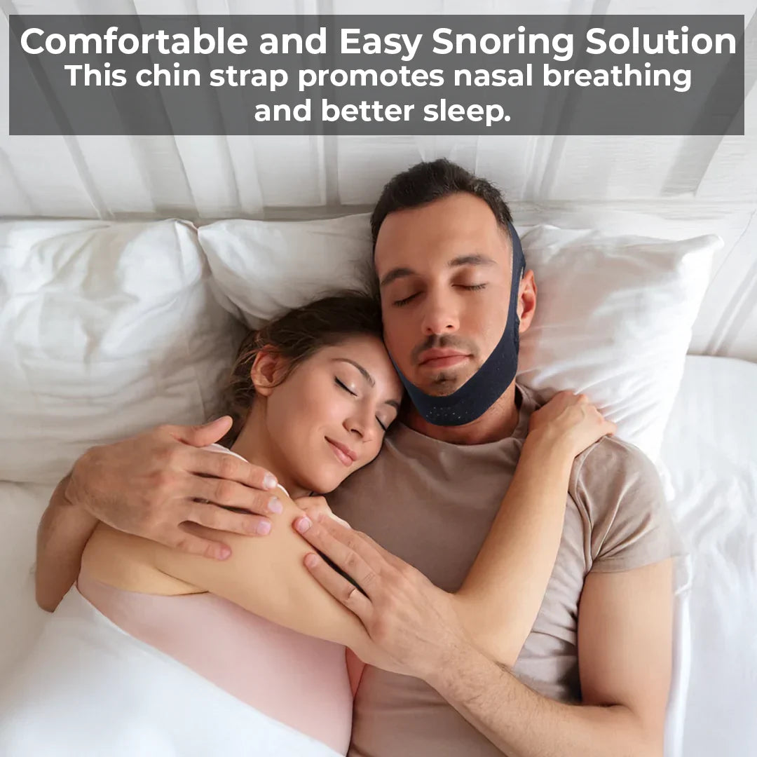Anti Snoring Chin Strap with Adjustable Closure and Breathable Fabric, Washable Design