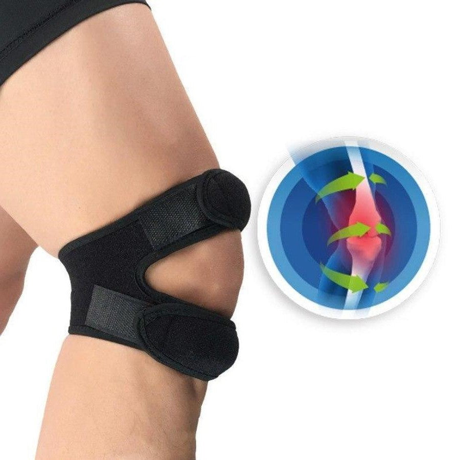 Dual Band Knee Support with Silicone Compression Pads and Adjustable Straps