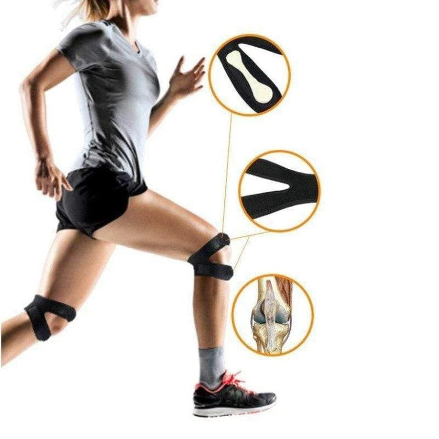 Dual Band Knee Support with Silicone Compression Pads and Adjustable Straps