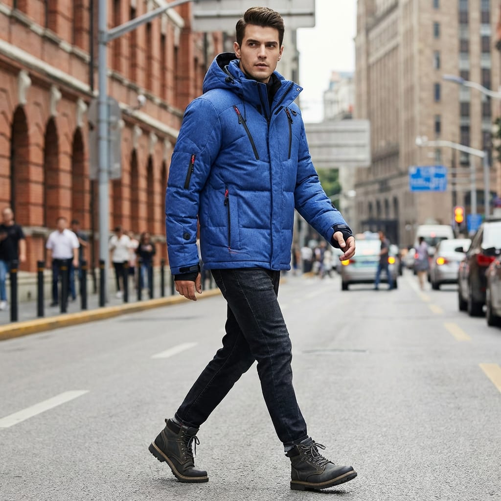 Insulated Winter Coat with Removable Hood and Full Zip Front in Five Colors