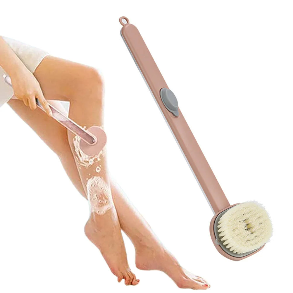 Back Scrubber Brush with Soap Dispenser and Curved Handle, Extended Reach
