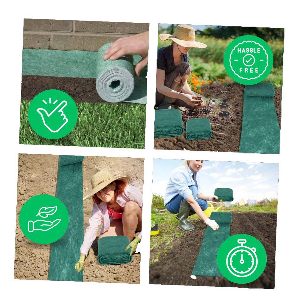 Grass Seed Mat with Embedded Fertilizer and Biodegradable Biofabric