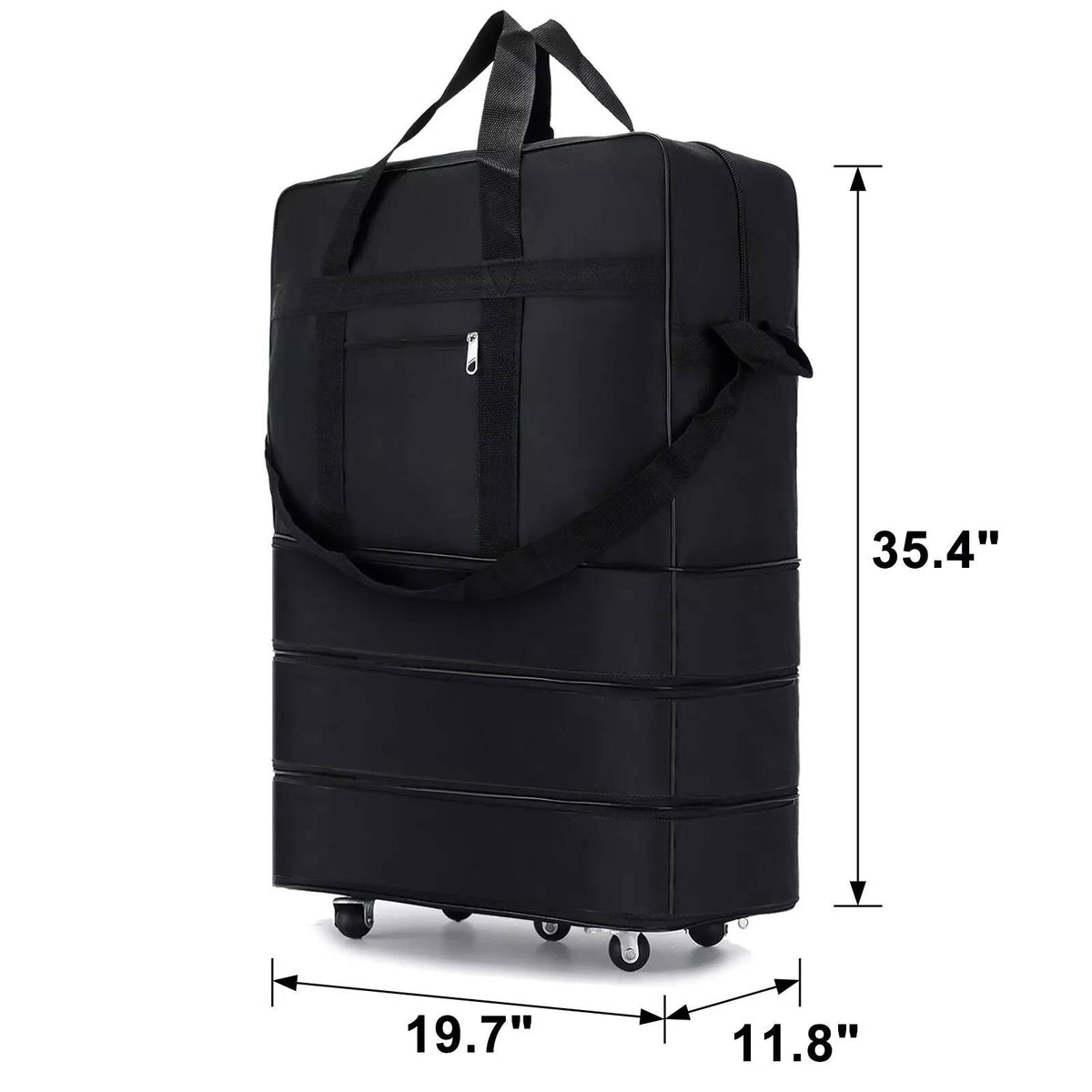 Wheeled Travel Duffle Bag with Three-Stage Expansion and Rotating Wheels, 42in