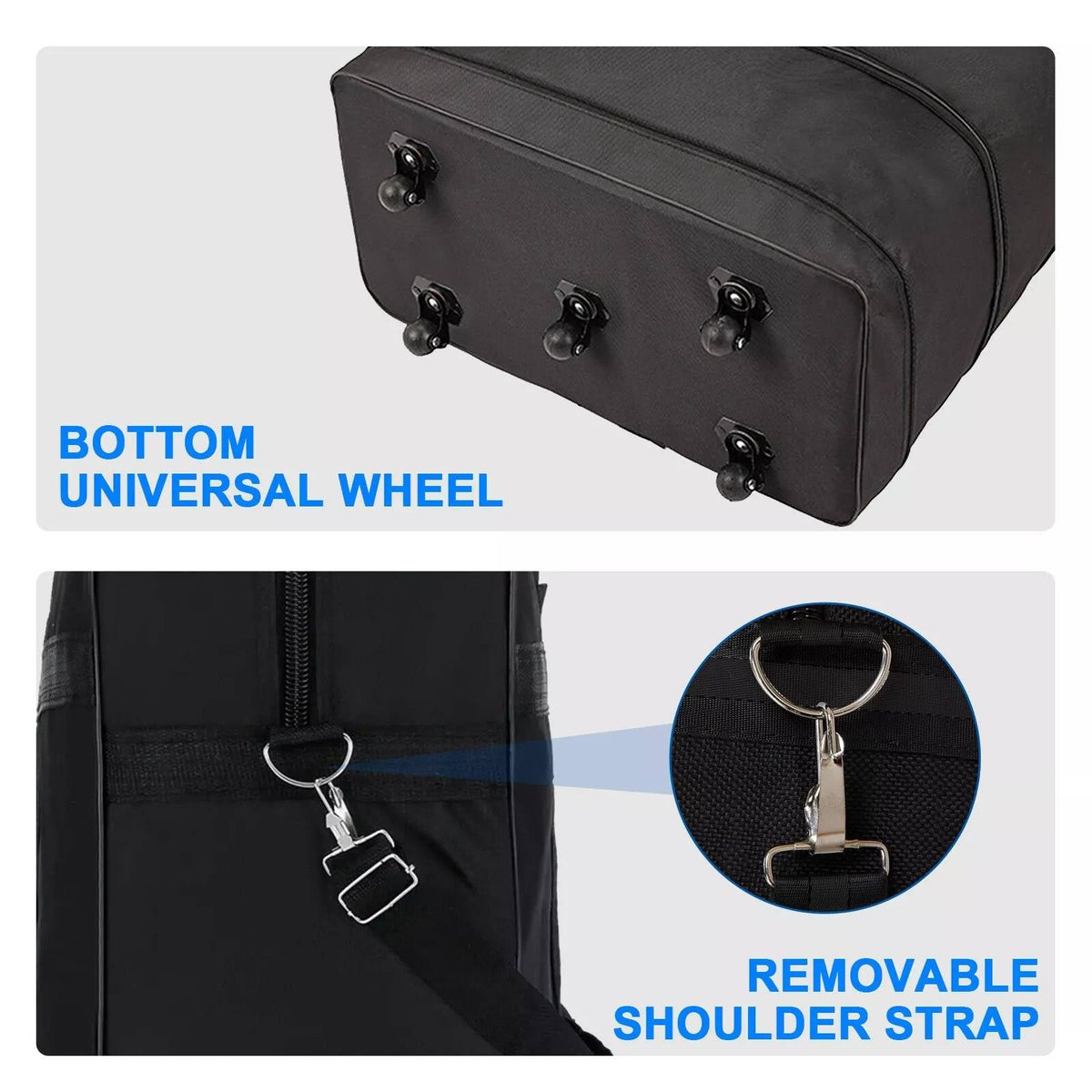 Wheeled Travel Duffle Bag with Three-Stage Expansion and Rotating Wheels, 42in