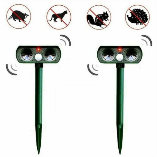 Motion Activated Ultrasonic Animal Repeller with Solar Panel and 30ft Detection