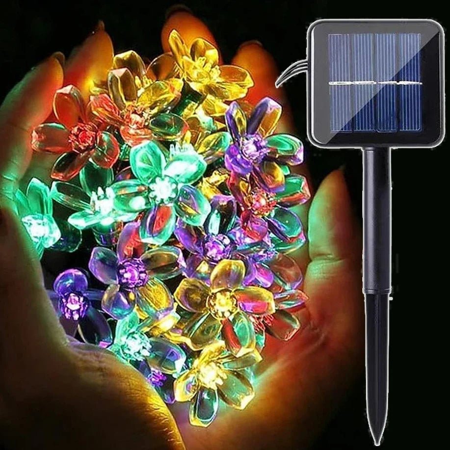 Solar Cherry Blossom String Lights with 5-Meter Copper Wire and Multiple Color Options