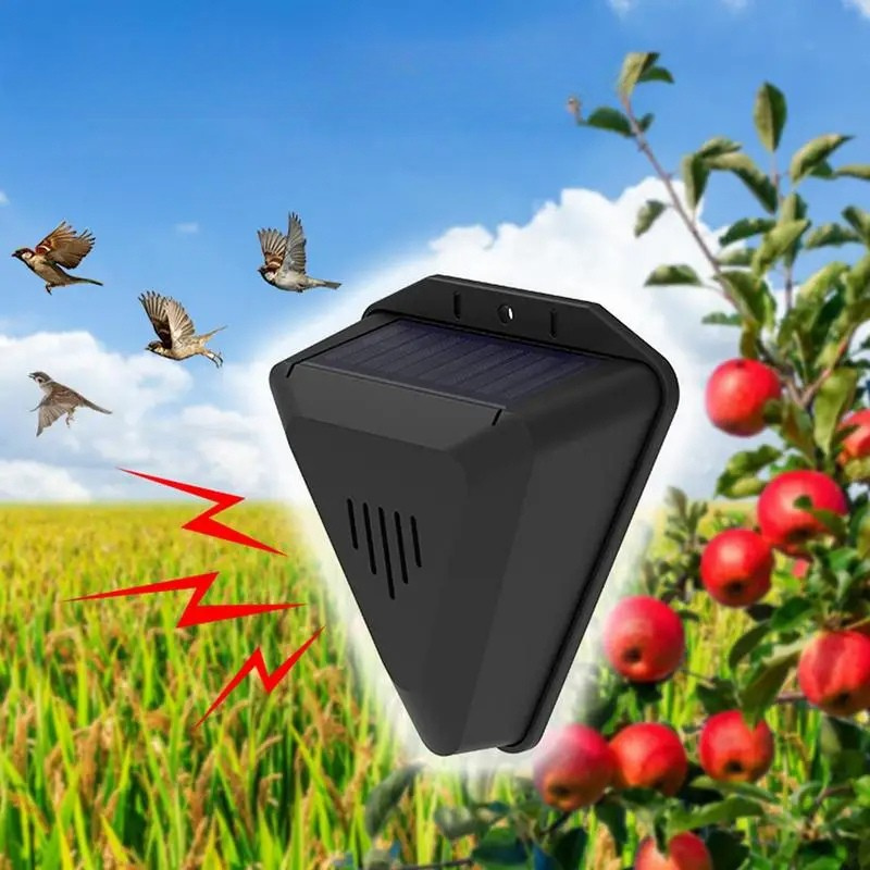 Solar Bird Repeller with 13 Predator Sounds and Automatic Day-Night Cycle