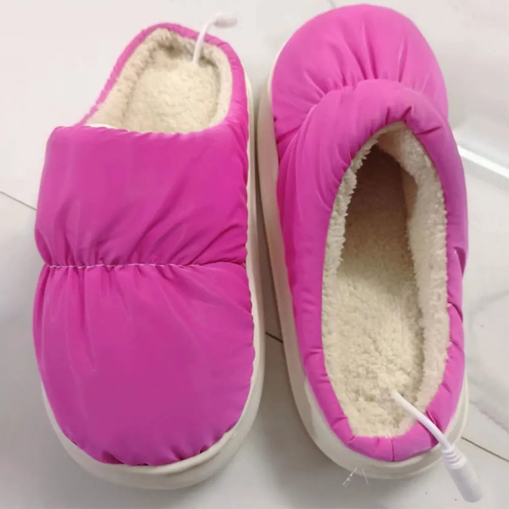 Heated Slippers with Even Temperature Distribution and Non-Slip Sole, Unisex
