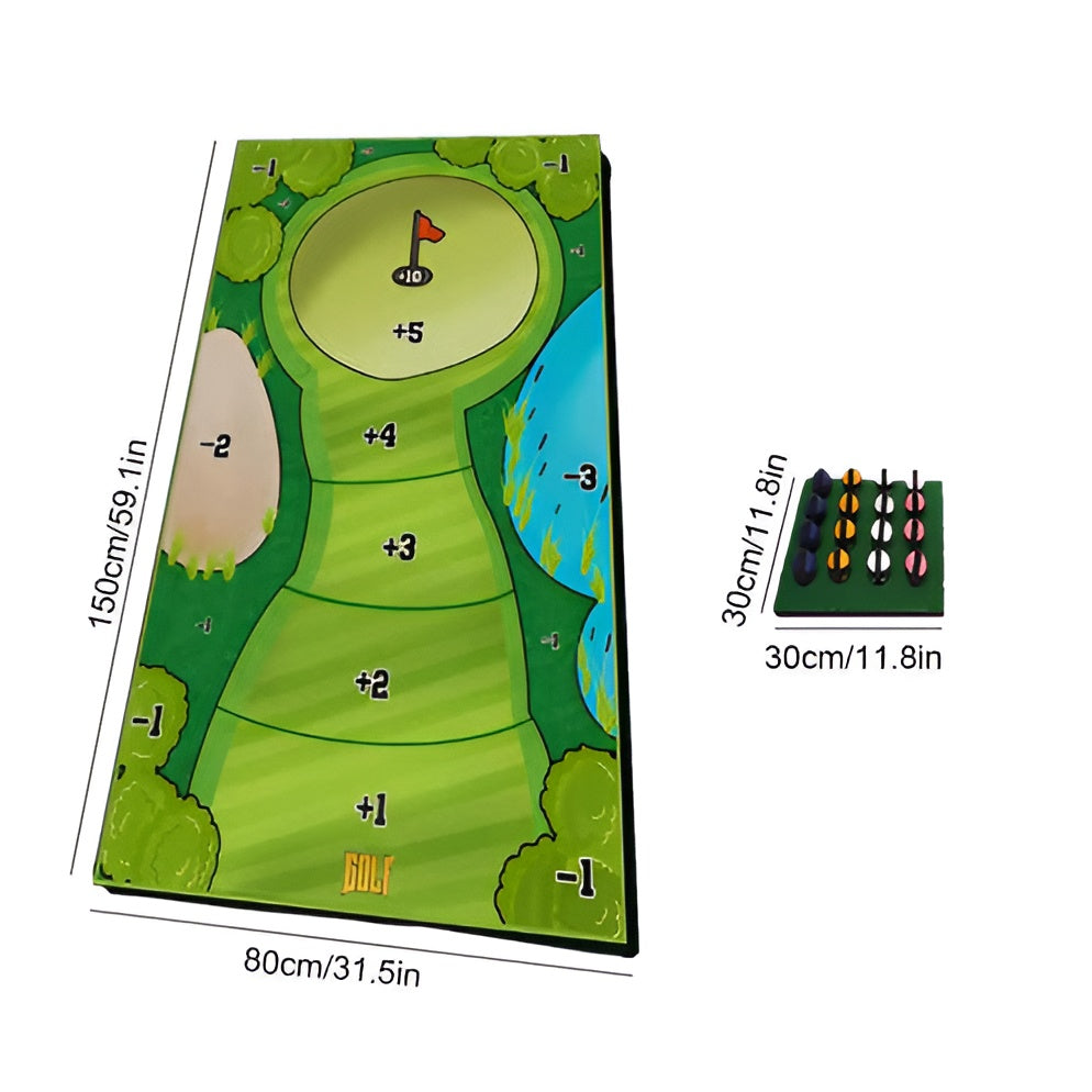 Sticky Mat Golf Game with 16 Balls and Turf Pad, 5 Game Modes