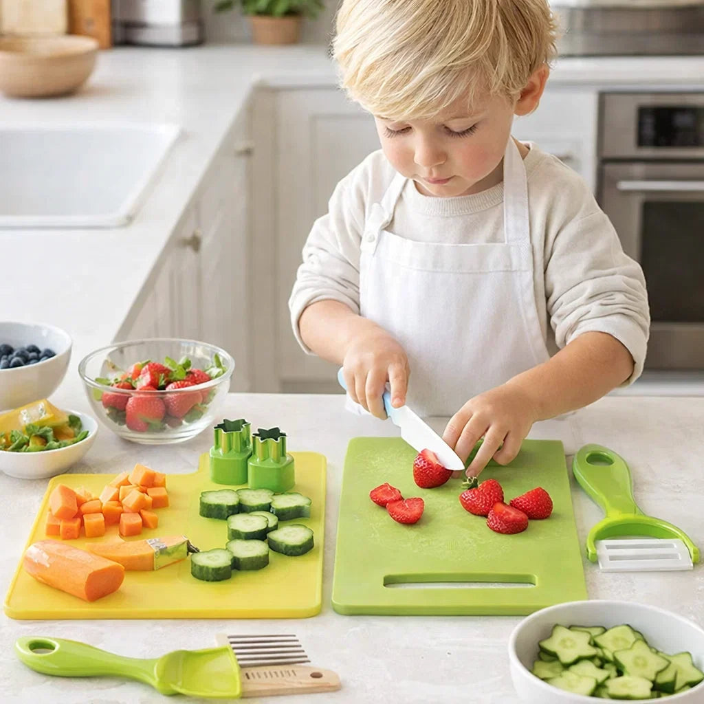 Childrens Kitchen Play Set with Child-Sized Tools and Rounded Edges