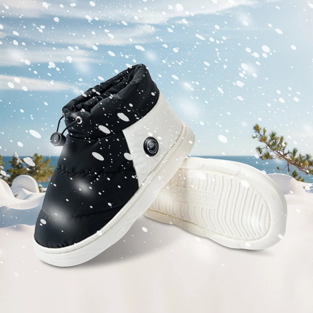 Heated Booties with USB Power Bank and Adjustable Heat Settings, Non-Slip Soles