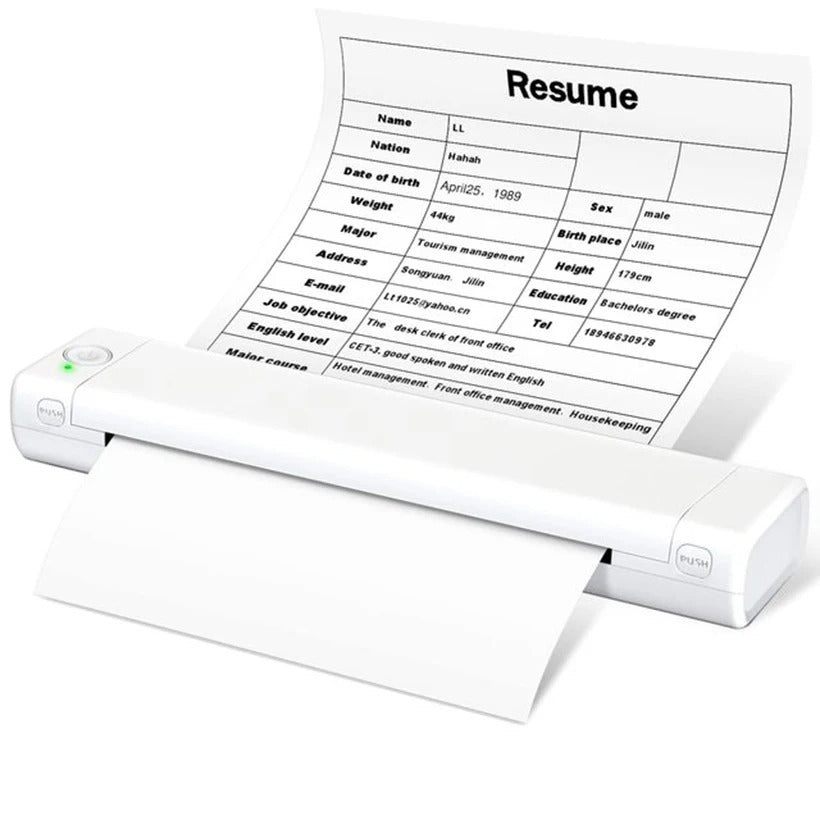 Portable Thermal Printer with Wireless Connectivity for Letter Size Documents