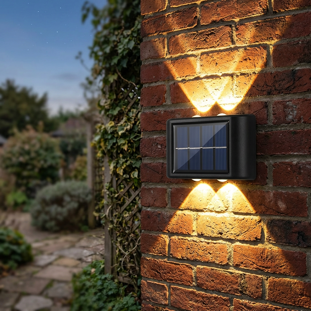 Solar LED Wall Light with Automatic Dusk to Dawn Sensor and Weather Resistant Design