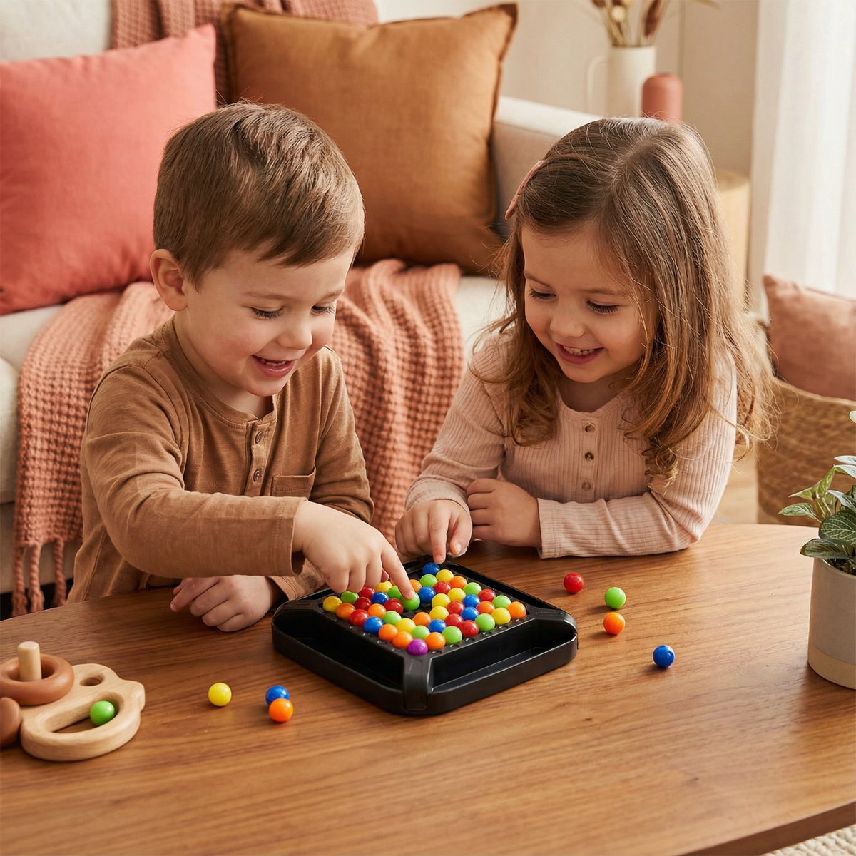 Marble Sorting Puzzle with Color Pattern Matching and Logic Training