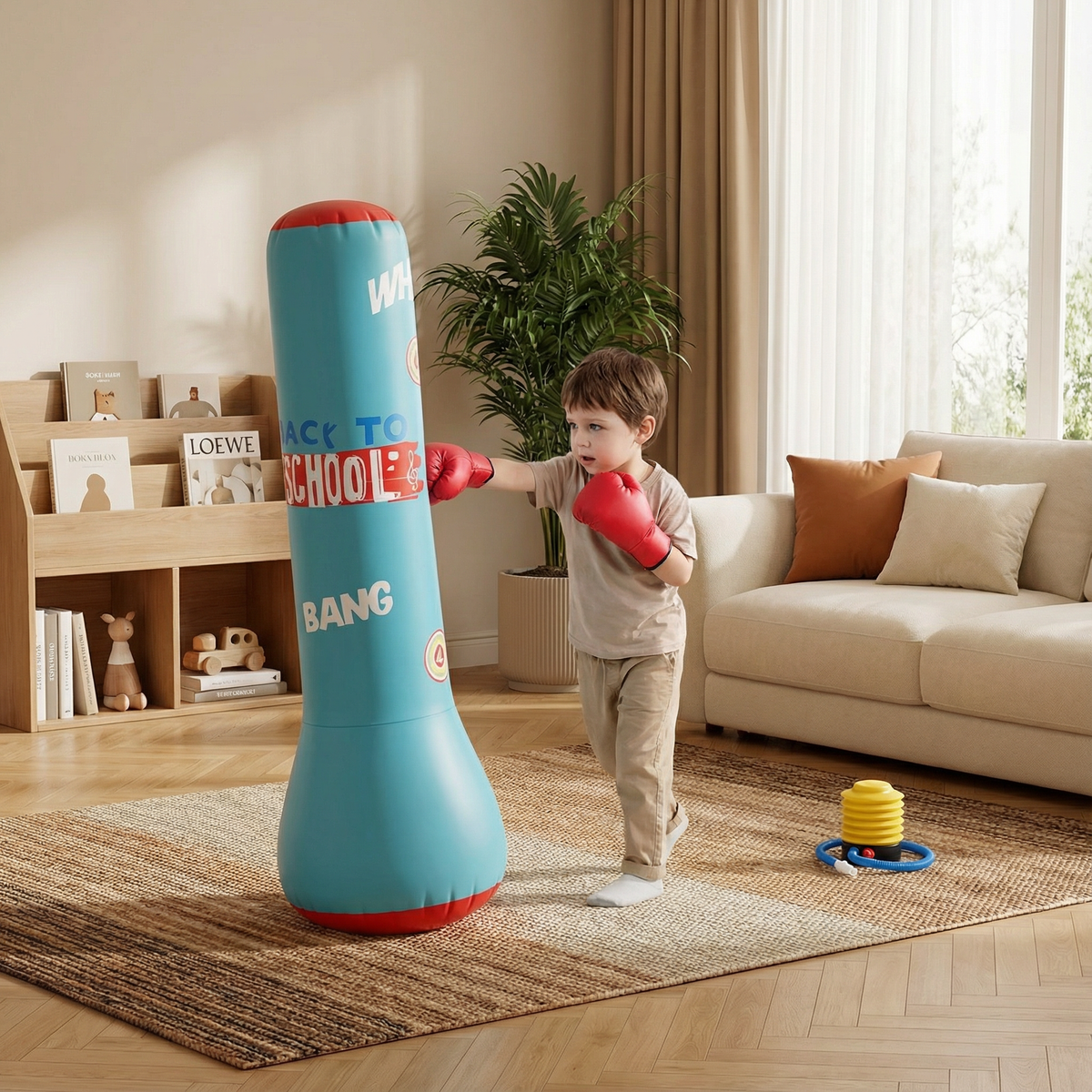Inflatable Punching Bag for Kids with Water-Filled Base and Self-Righting Action