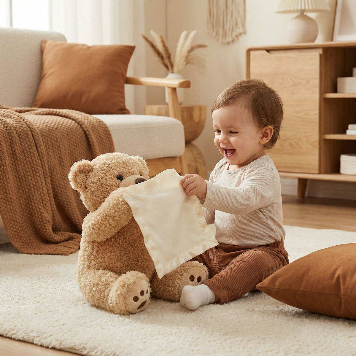 Interactive Plush Bear with Voice Activation and Movement for Toddlers