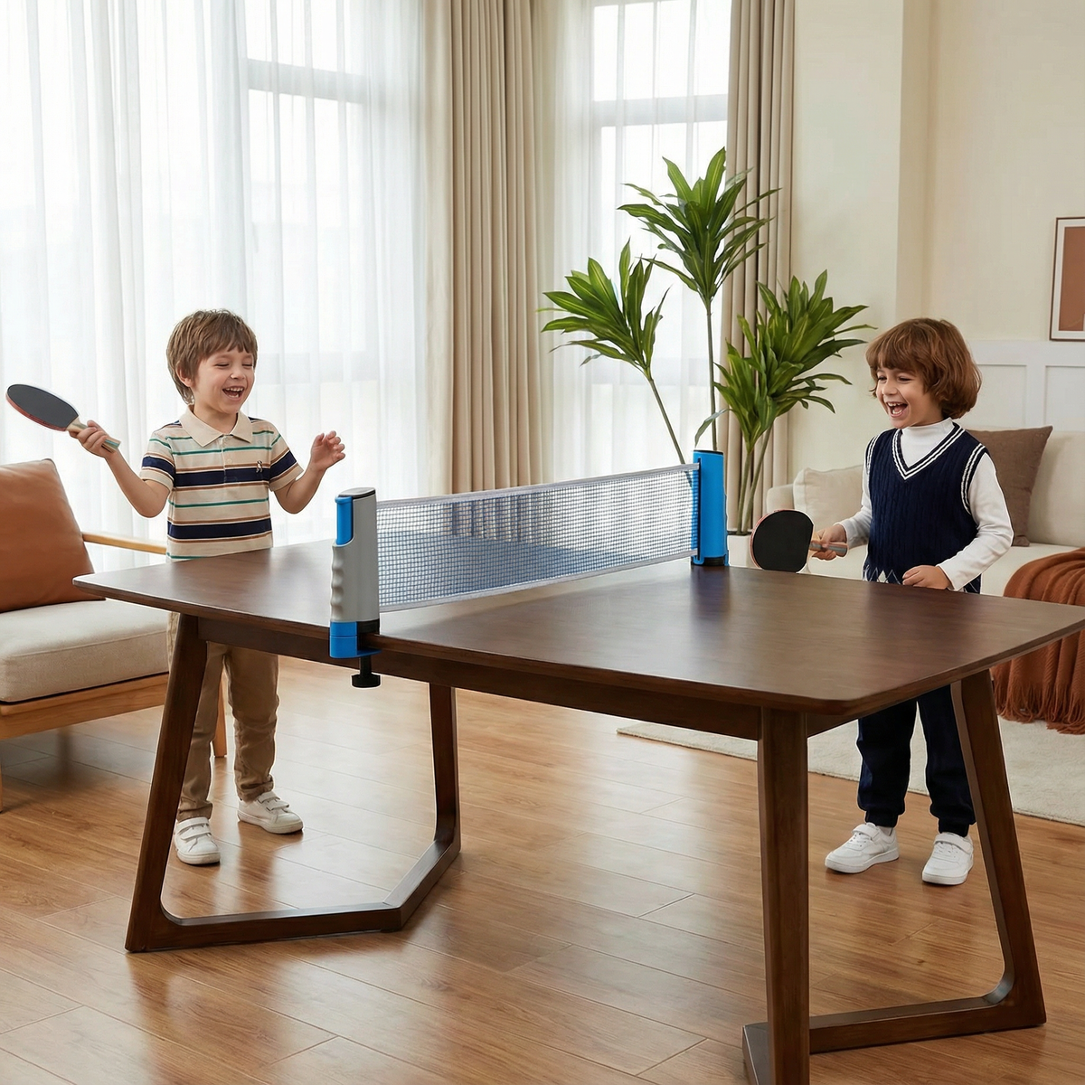 Portable Table Tennis Net with Clamp Attachment and Tension Adjustment, Foldable Design