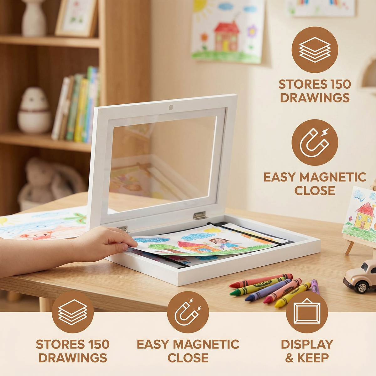 Art Storage Frame with Front Flip Access for 150 Drawings