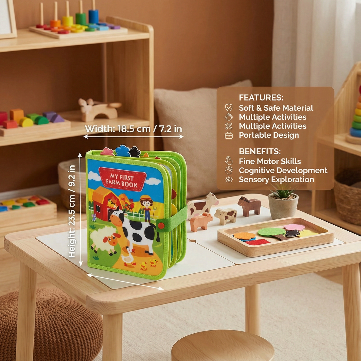 Farm Animal Story Book with Bright Illustrations and Simple Text for Toddlers