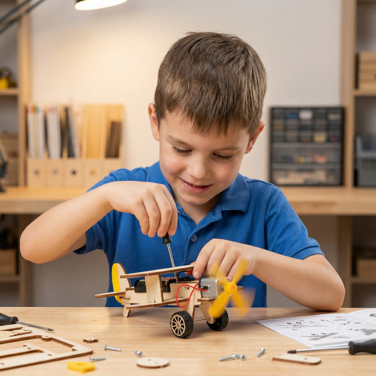 STEM Science Building Set for Kids to Build Working Models Like Planes, Pumps, and Fans