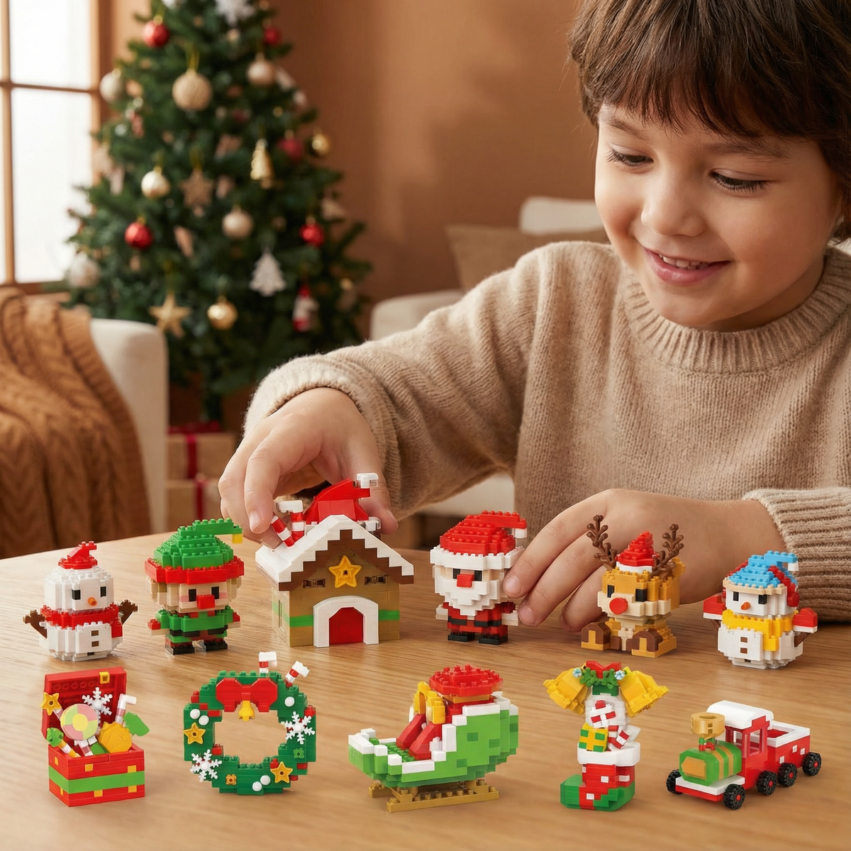 Christmas Building Block Figures to Build Yourself in Nine Festive Designs