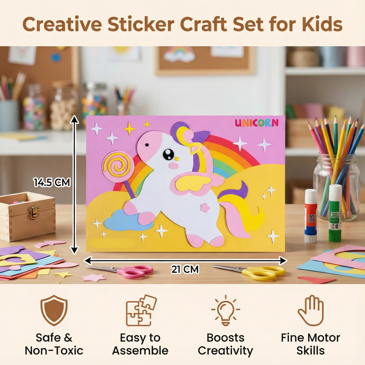 Numbered Sticker Matching Activity Set with Animal and Vehicle Designs