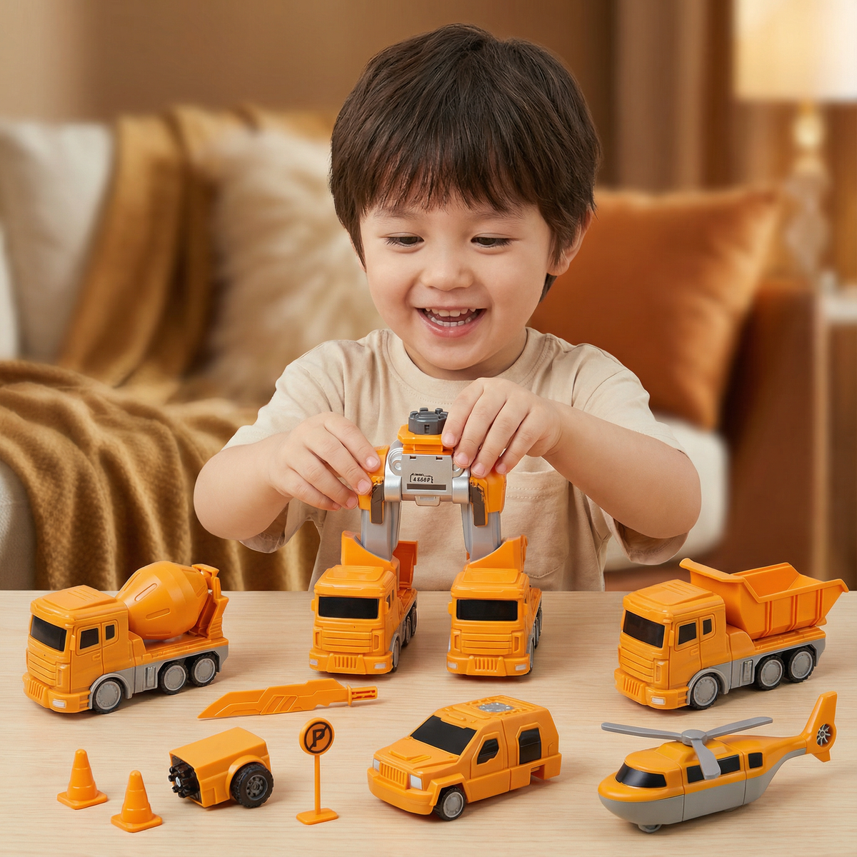 Magnetic Building Vehicles with Robot Transformation and Motor Skill Development